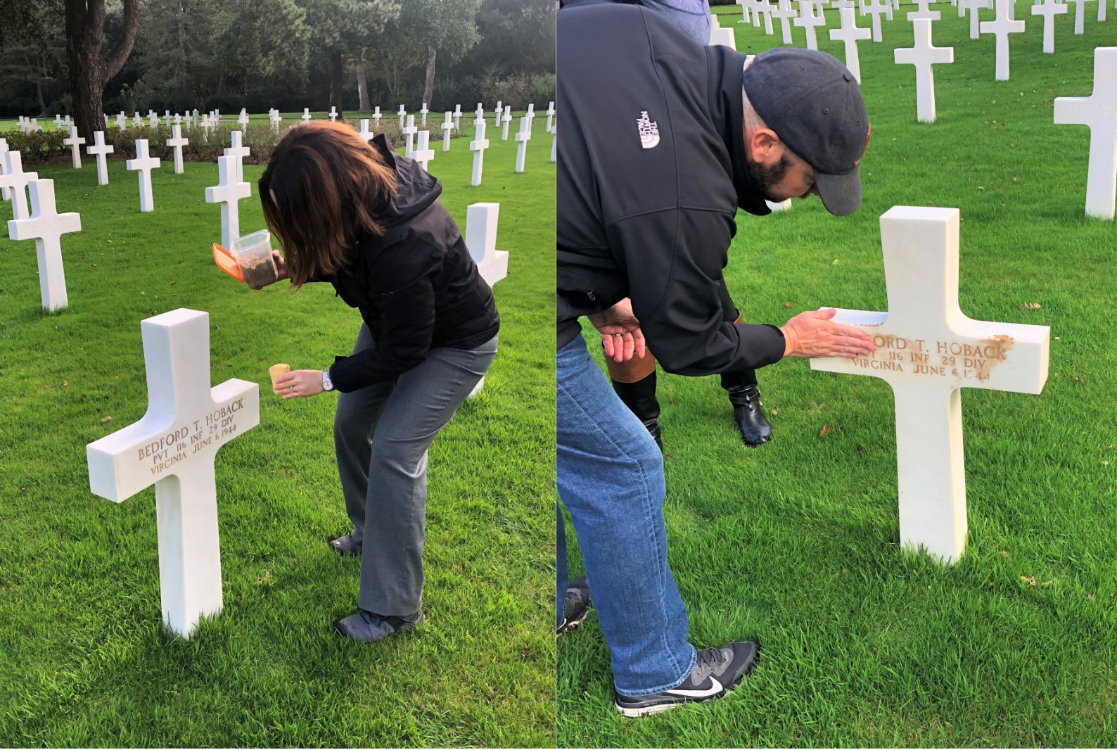 french-soldiers-fill-in-engraved-headstones-with-sand-from-omaha-beach