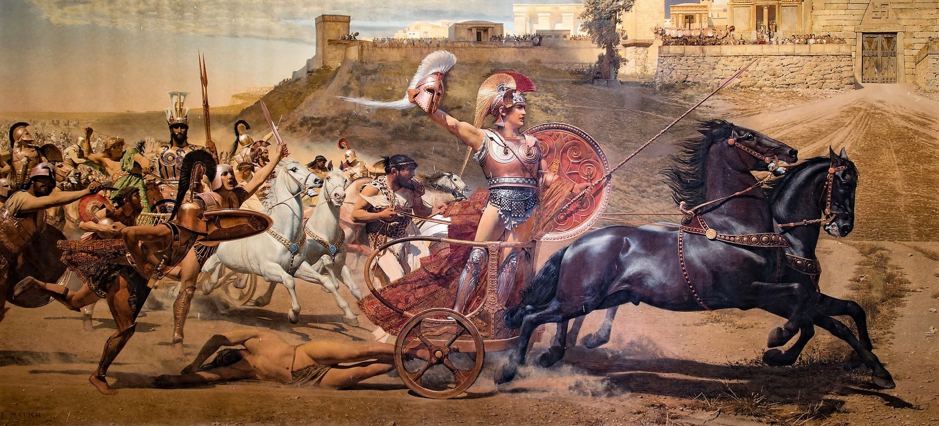 A painting of Franz Von Matsch’s The Triumph of Achilles